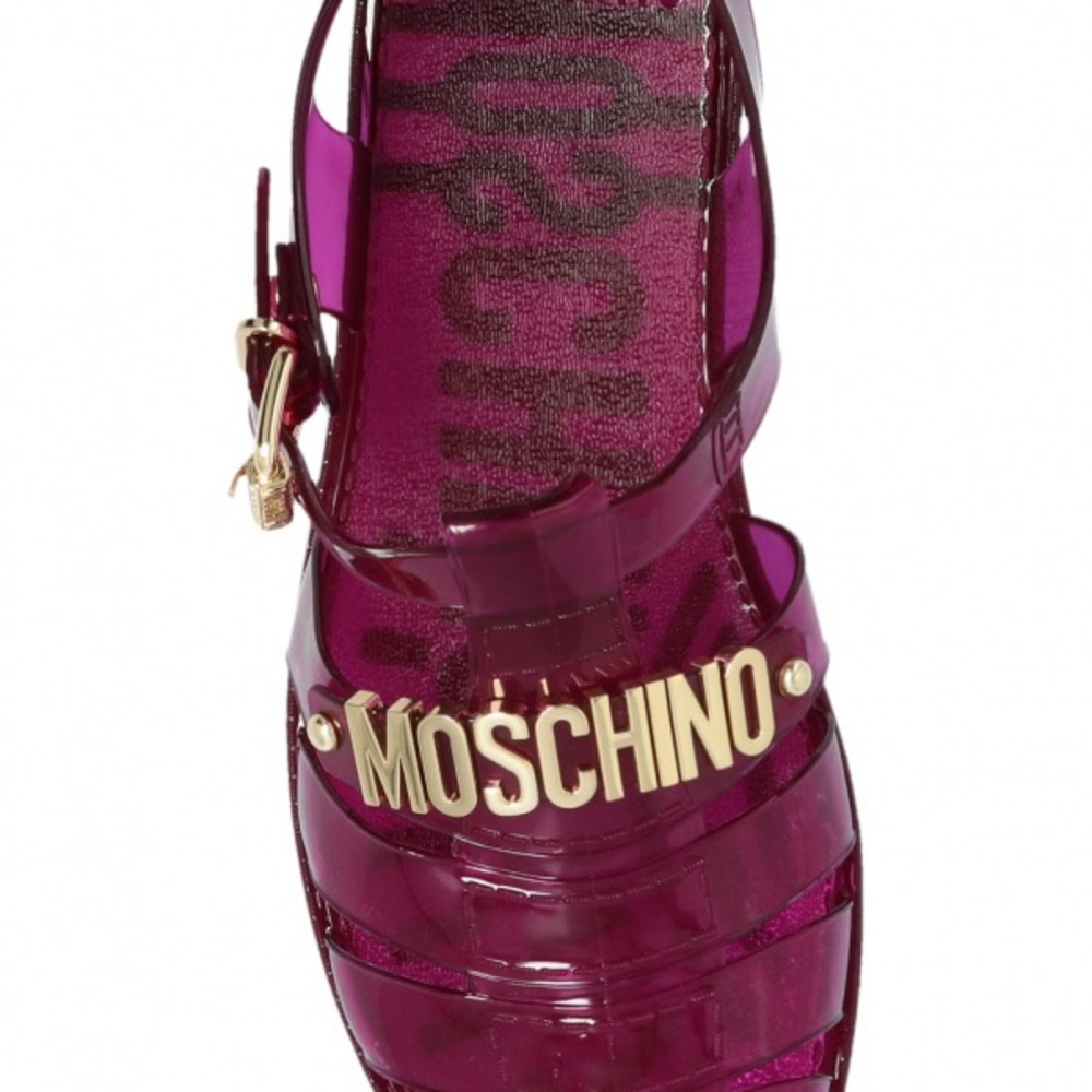 Y2K Moschino Jelly Purple Sandals with Gold
